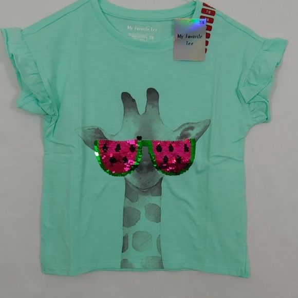 My Favorite Tee Other - My Favorite Tee Green Giraffe W Sequin Size 7/8